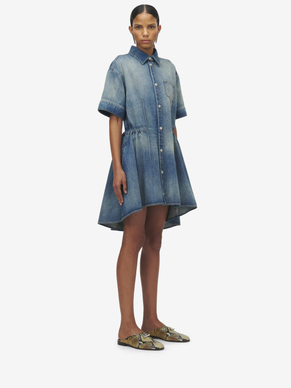 ALEXANDER MCQUEEN - Stonewashed Denim Shirt Dress - Item 826757QMADH4315